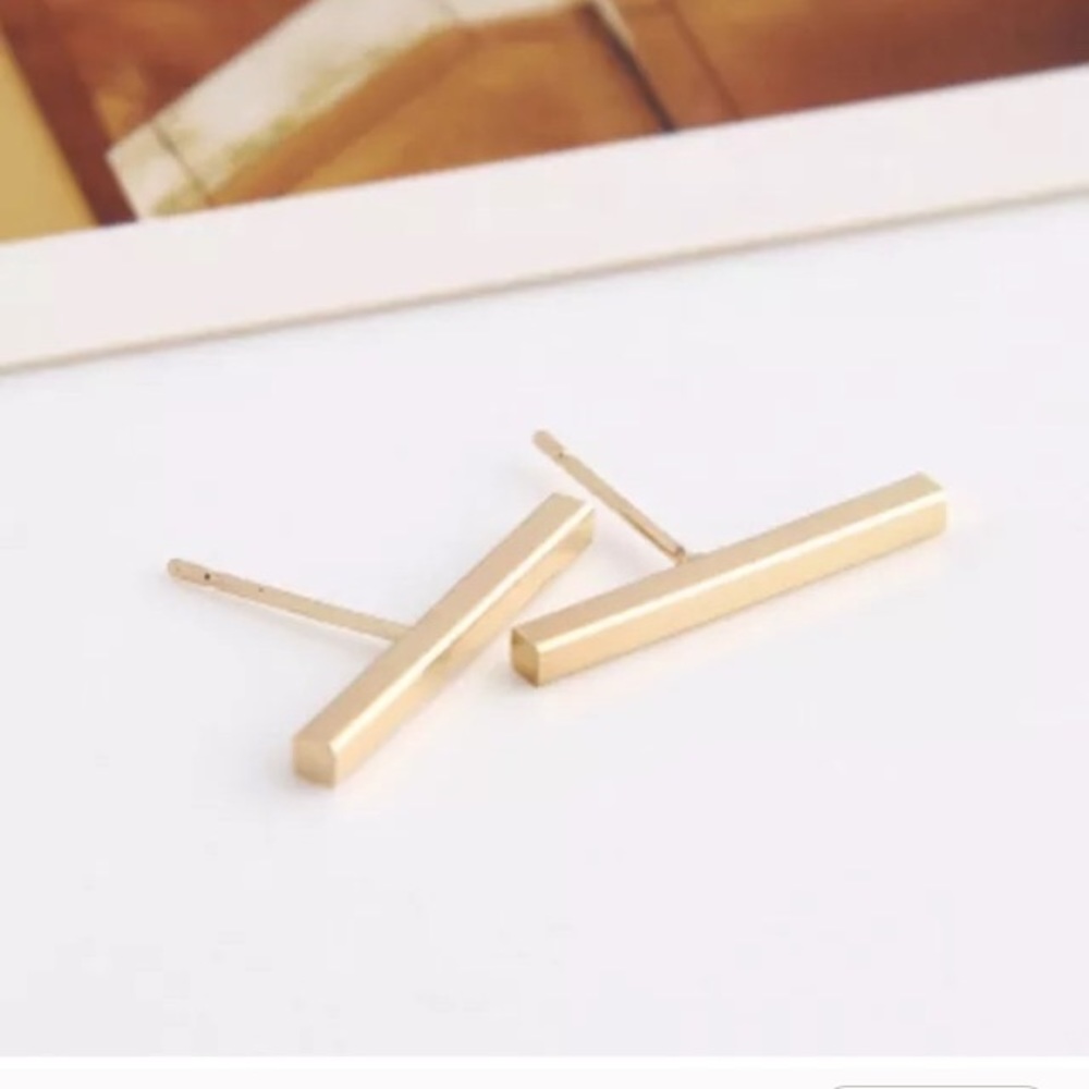 3 for $15 gold bar earrings